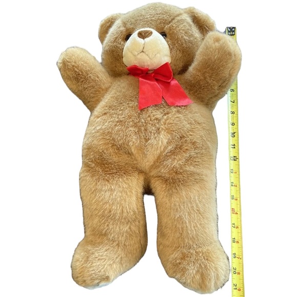 Dakin Gingerbear Teddy Bear Plush Red Bow Ribbon 21” Vintage Stuffed Animal - Picture 3 of 7